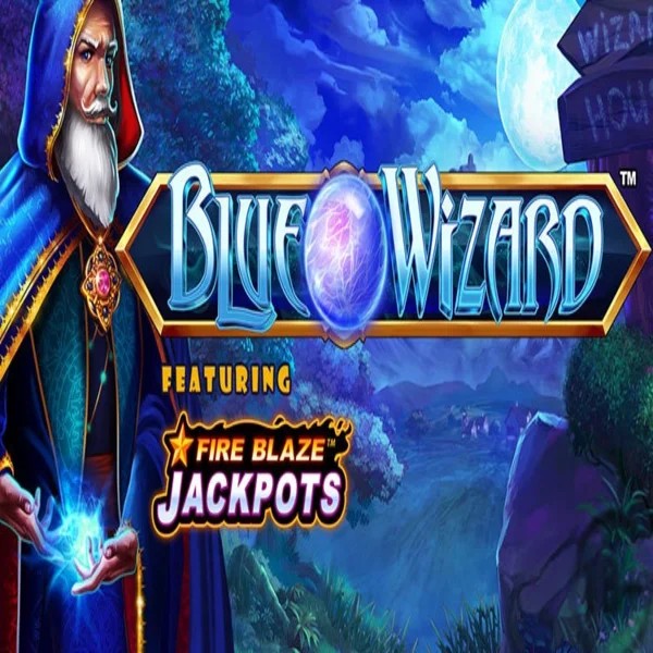 Play the Blue Wizard Fire Blaze Jackpots slot by Rarestone Gaming on Casinacho Casino